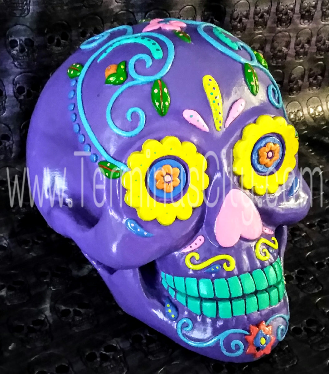 One of hot a Kind - Custom Painted Day of the Dead Skull - MADE TO ORDER