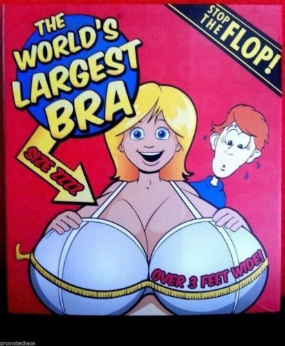 Worlds Largest Bra Size ZZZZ Cup 36 Womens Underwear s Boob Joke Gag Gift